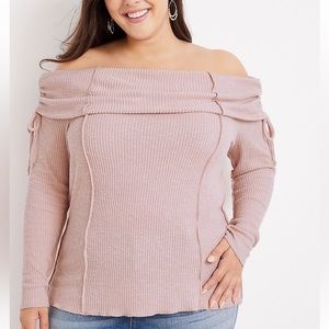 Maurices Plus Size Exposed Seam Off The Shoulder Top